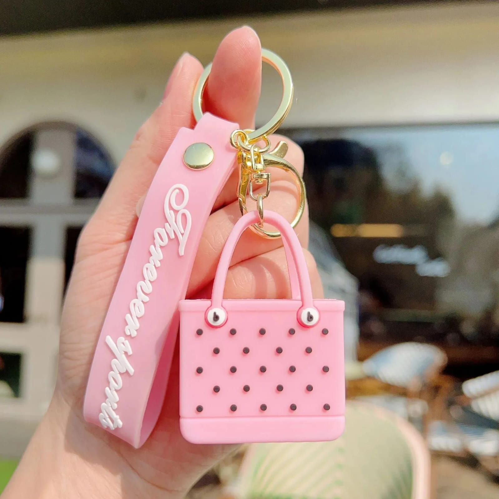 Handbag 3D Silicon Keychain With Bagcharm and Strap (Select From Drop Down Menu)