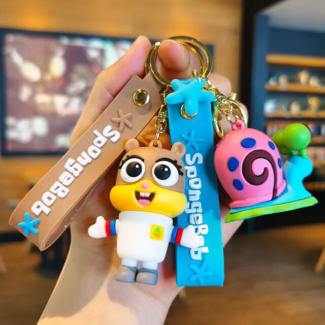 Spongebob Keychain with Bagcharm and Strap (Select From Drop Down)