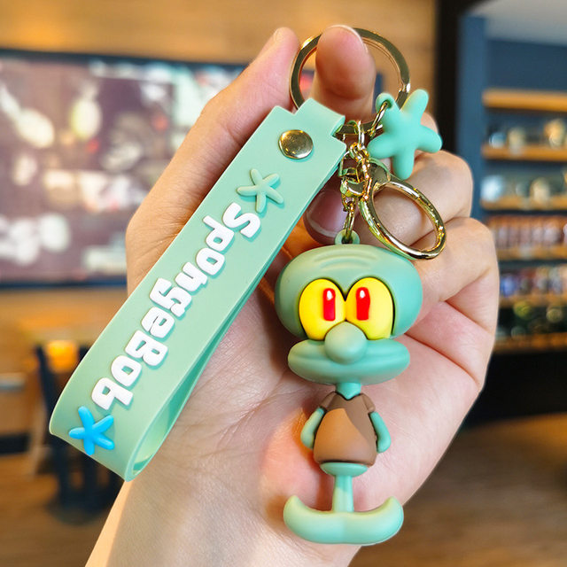 Spongebob Keychain with Bagcharm and Strap (Select From Drop Down)