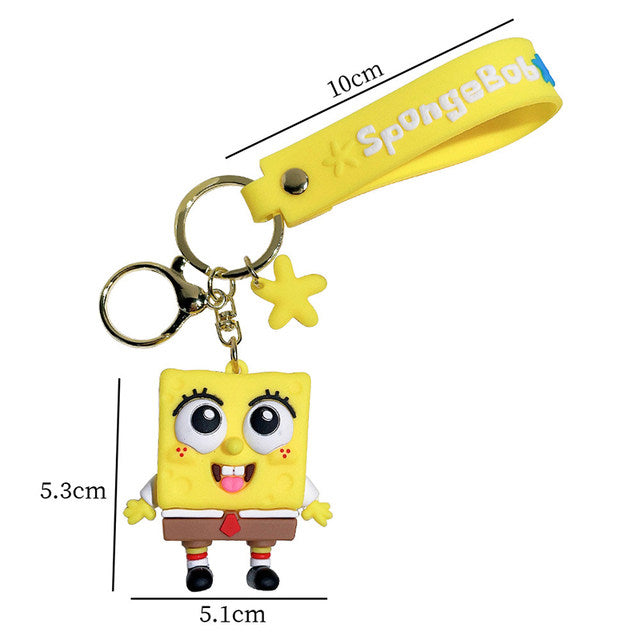 Spongebob Keychain with Bagcharm and Strap (Select From Drop Down)