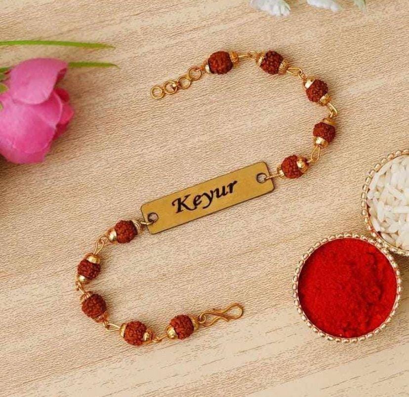 Personalised Name Rudraksh Rakhi (No Cash On Delivery Allowed On This Product) - Prepaid Orders Only