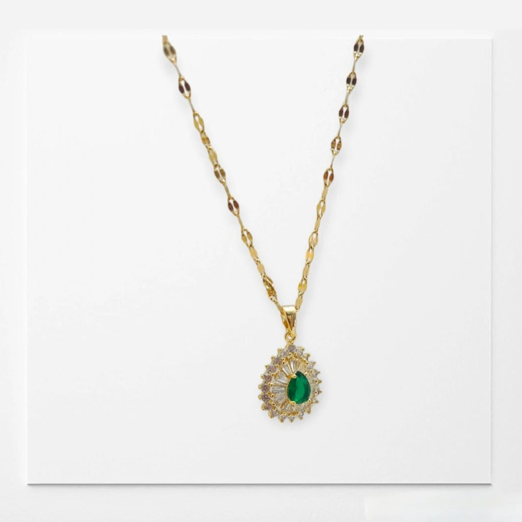 Emerald Baguette Necklace