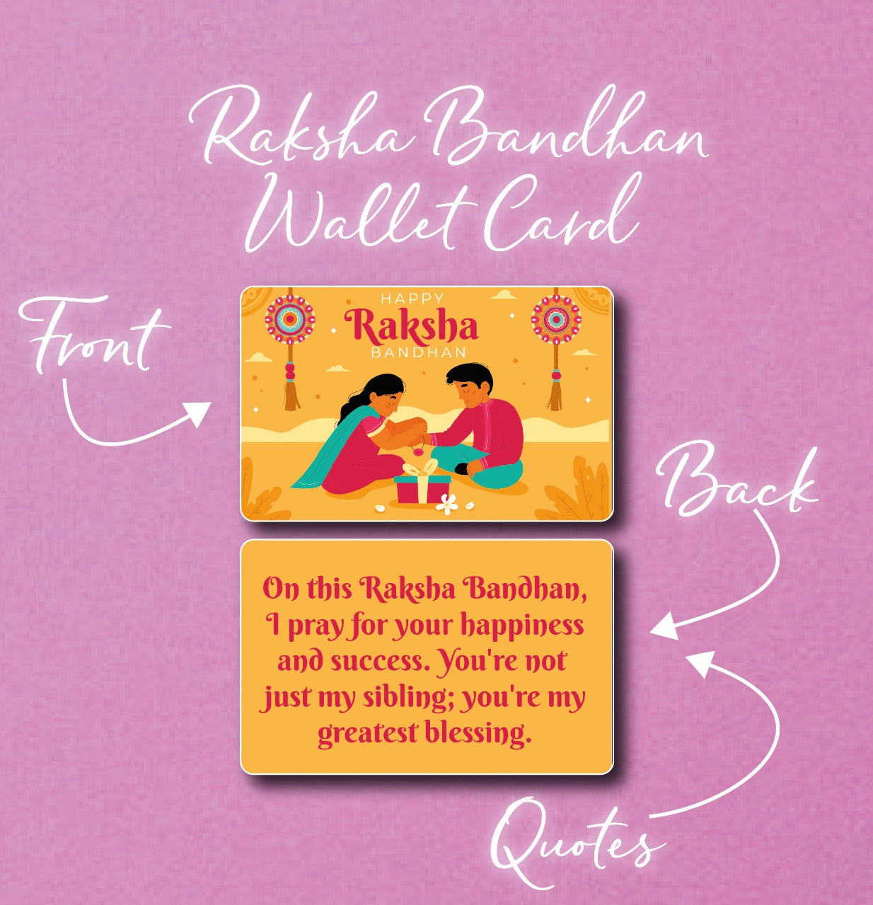 Rakhi Quote Wallet Card for Brothers and Sisters