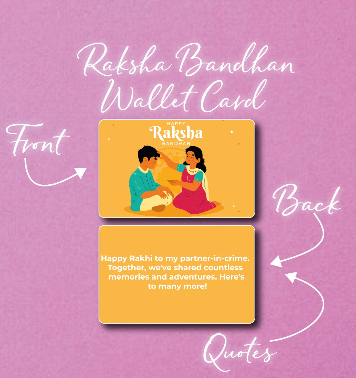 Raksha Bandhan Quote Wallet Card for Brothers and Sisters