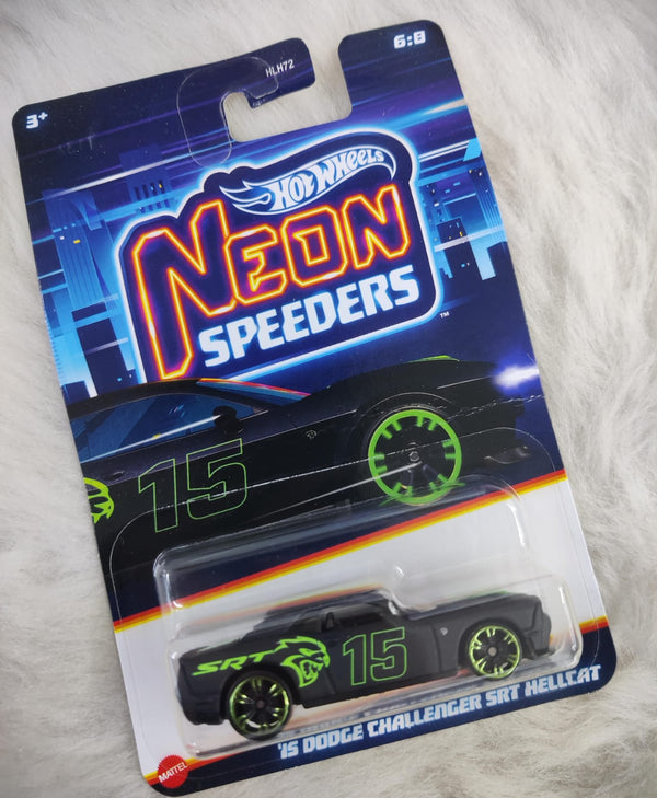 Hot Wheels Neon Speeders '15 Dodge Challenger SRT Vehicles Exclusive Collection - No Cod Allowed On this Product - Prepaid Orders Only.