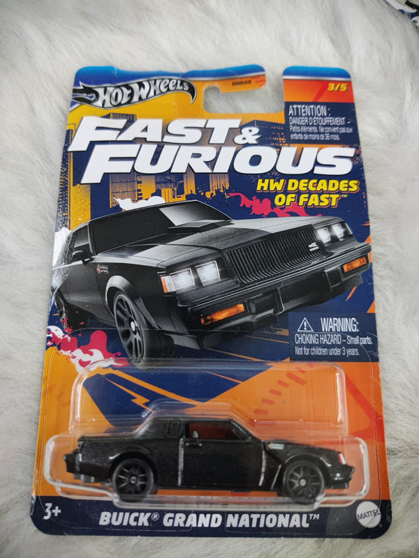 Hot Wheels Fast & Furious - Decades Of Fast Buick Grand National Vehicles Exclusive Collection  - No Cod Allowed On this Product - Prepaid Orders Only.