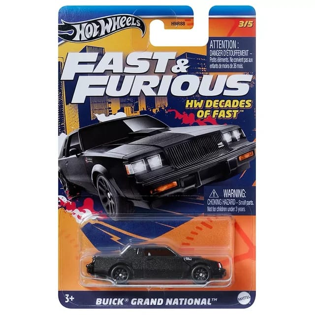 Hot Wheels Fast & Furious - Decades Of Fast Buick Grand National Vehicles Exclusive Collection  - No Cod Allowed On this Product - Prepaid Orders Only.