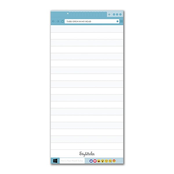 Tabs Open In My Head Memo Notepad