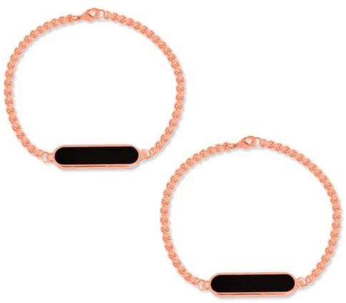 Personalised Rosegold Black Name Engraved Bracelet (No Cash On Delivery Allowed On This Product) - Prepaid Orders Only