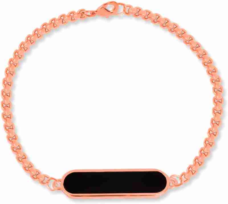 Personalised Rosegold Black Name Engraved Bracelet (No Cash On Delivery Allowed On This Product) - Prepaid Orders Only