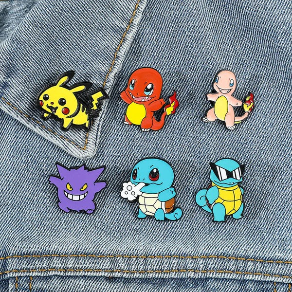 Pokemon Inspired Enamel Pins Set of 6 (Random Pins will be provided)