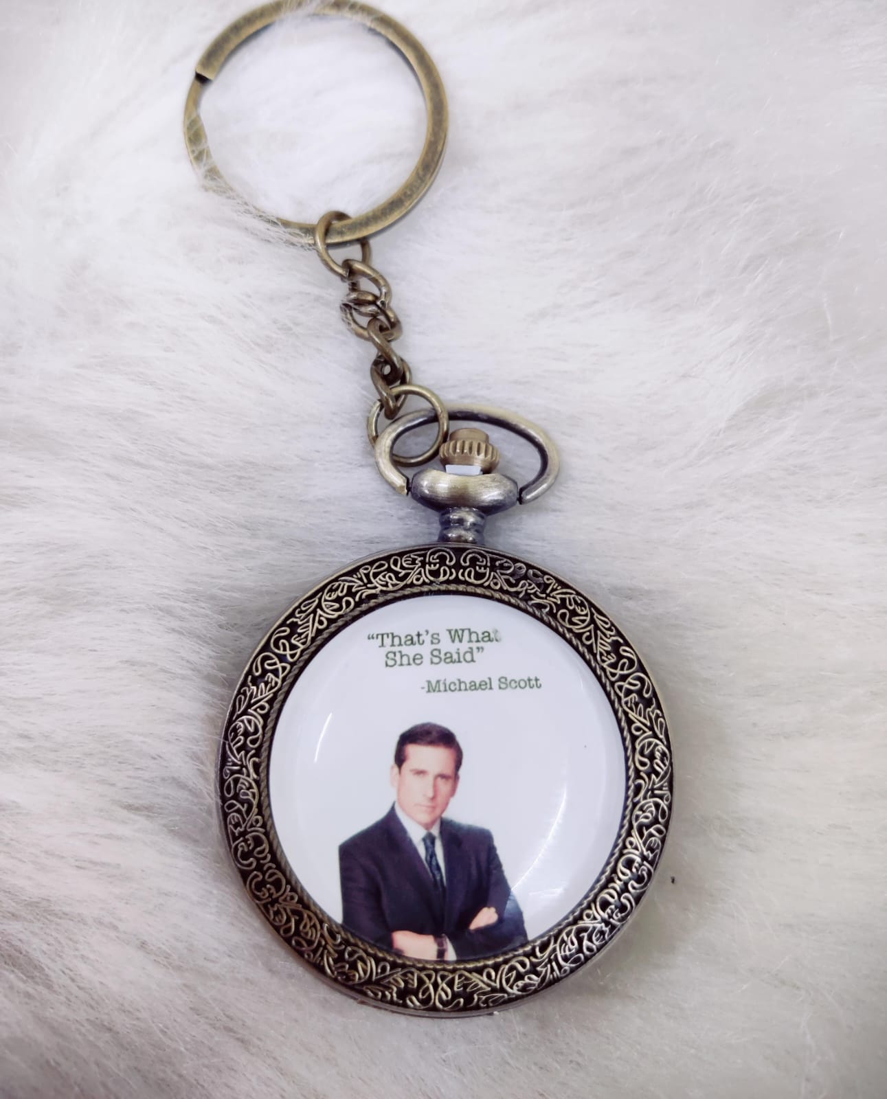 The Office That's What She Said Pocket Watch Keychain