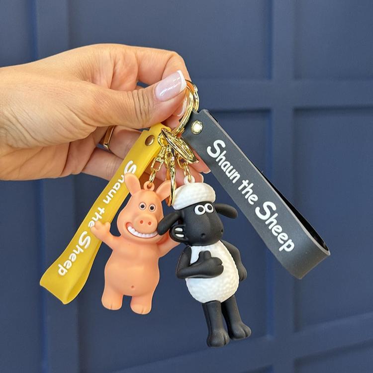 Shaun The Sheep 3D Silicon Keychain with Bagcharm and Strap  - Select from Drop Down Menu