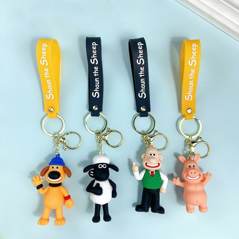 Shaun The Sheep 3D Silicon Keychain with Bagcharm and Strap  - Select from Drop Down Menu