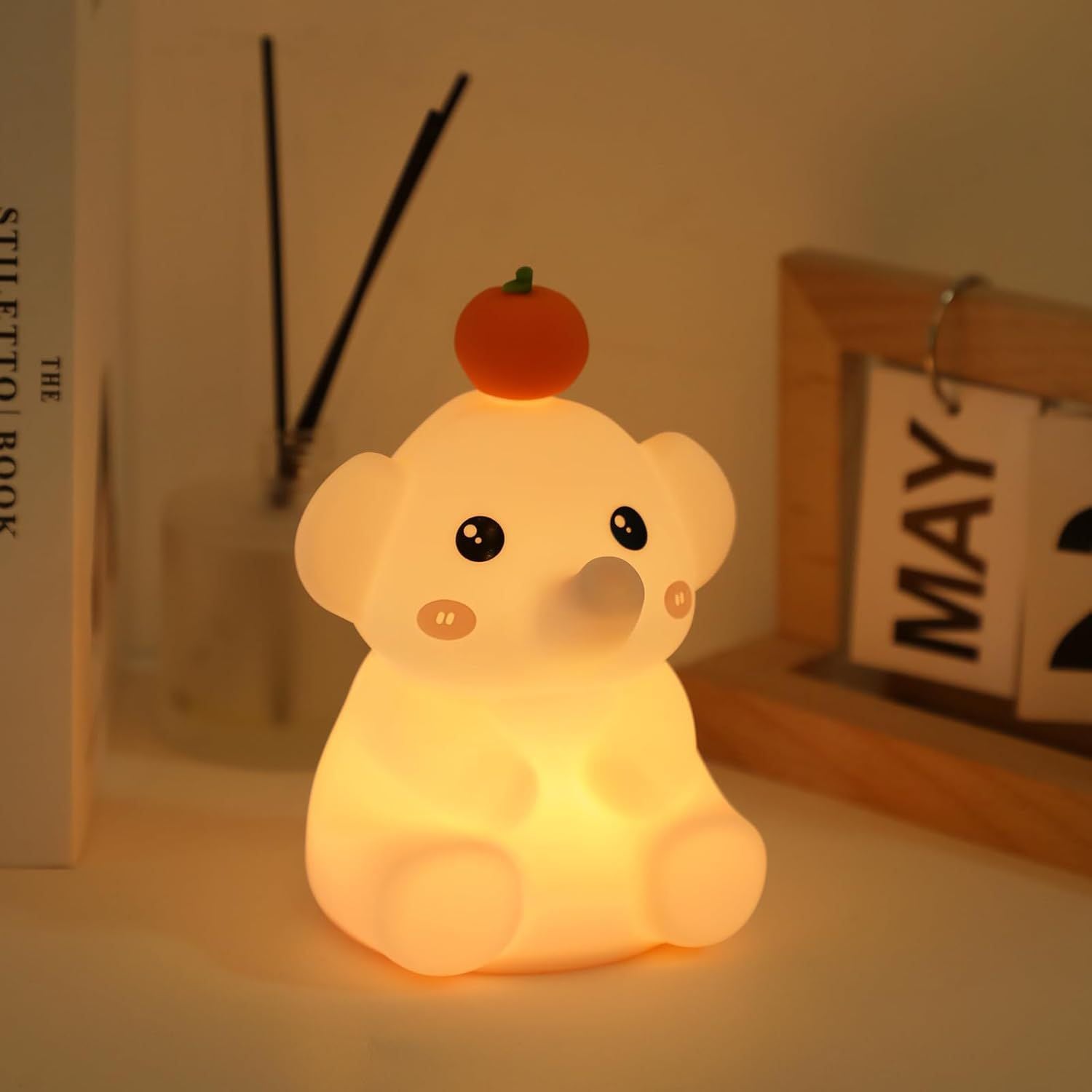 Cute Elephant 3D Silicon Touch Lamp - USB Chargeable