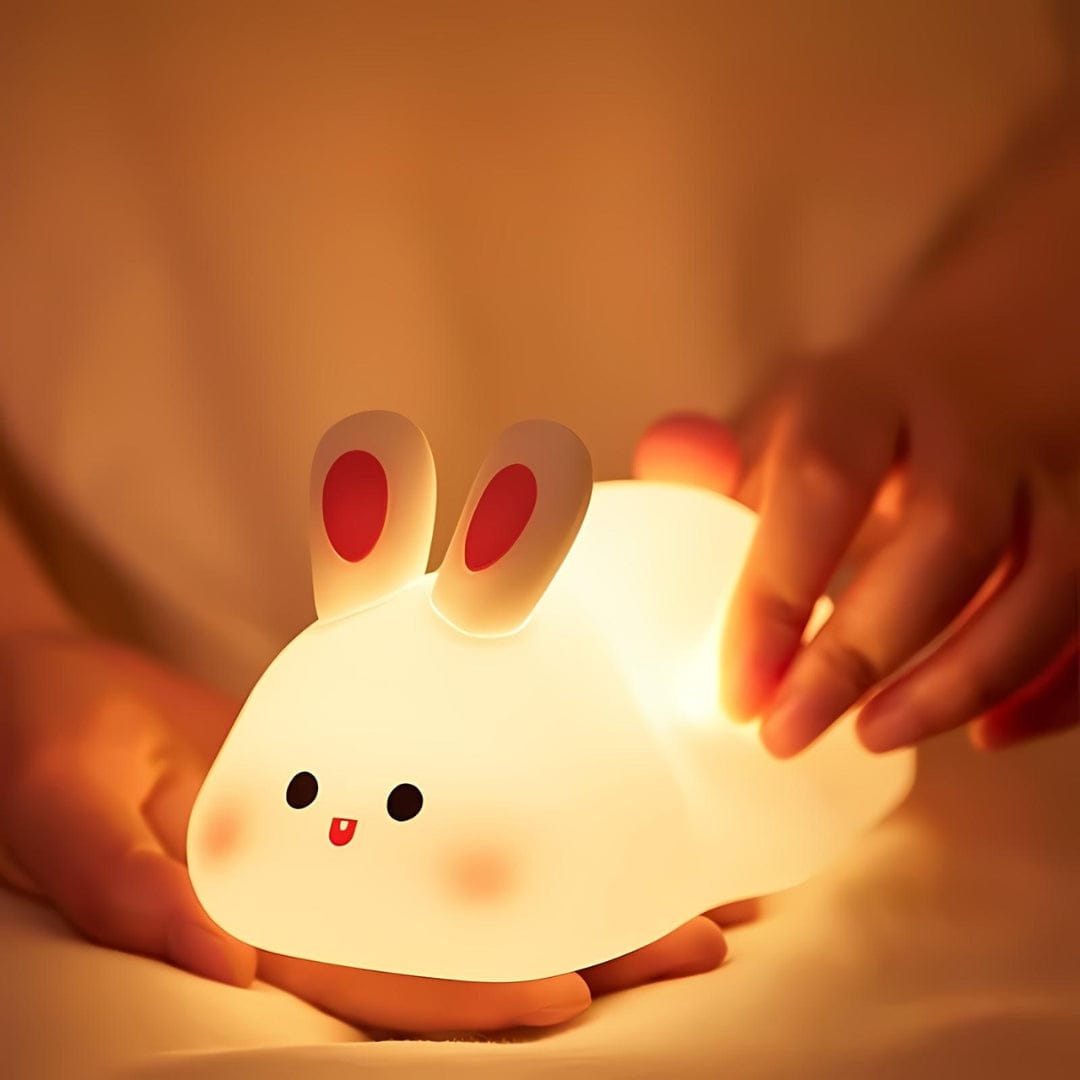 Cute Big Face Rabbit  Silicon 3D Touch Lamp