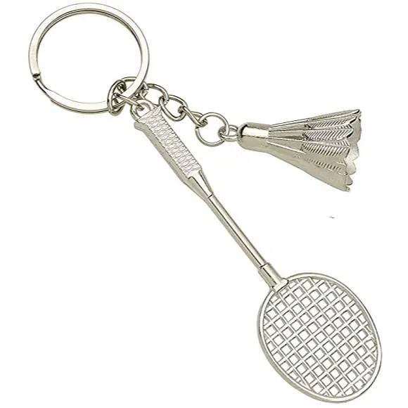 2 -In-1 Badminton Metal Keychain