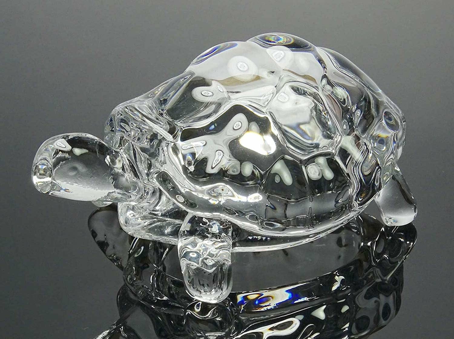 Crystal Glass Turtle Showpiece - Tortoise Decorative Vastu  Collectable