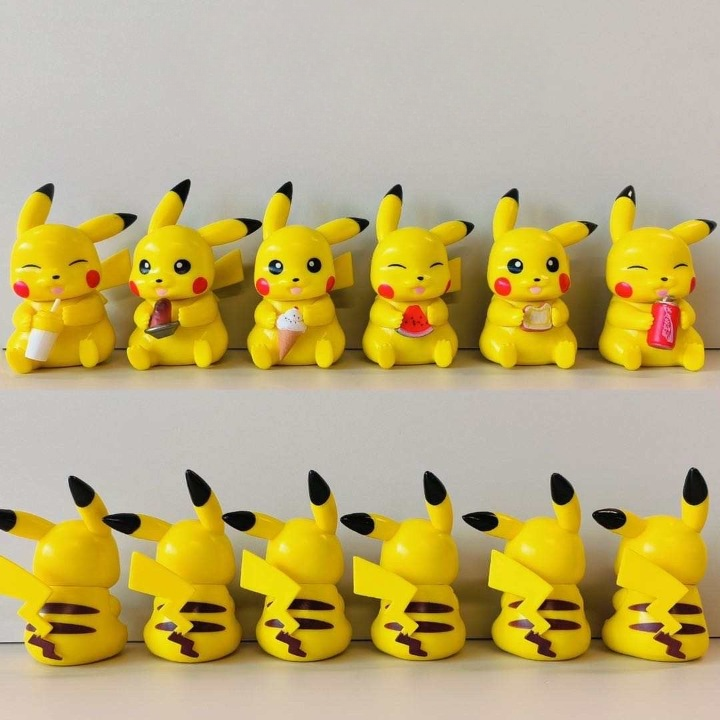 Pokemon Collectable Figures Set Of 6 - Foodie Pikachu Cosplay Version