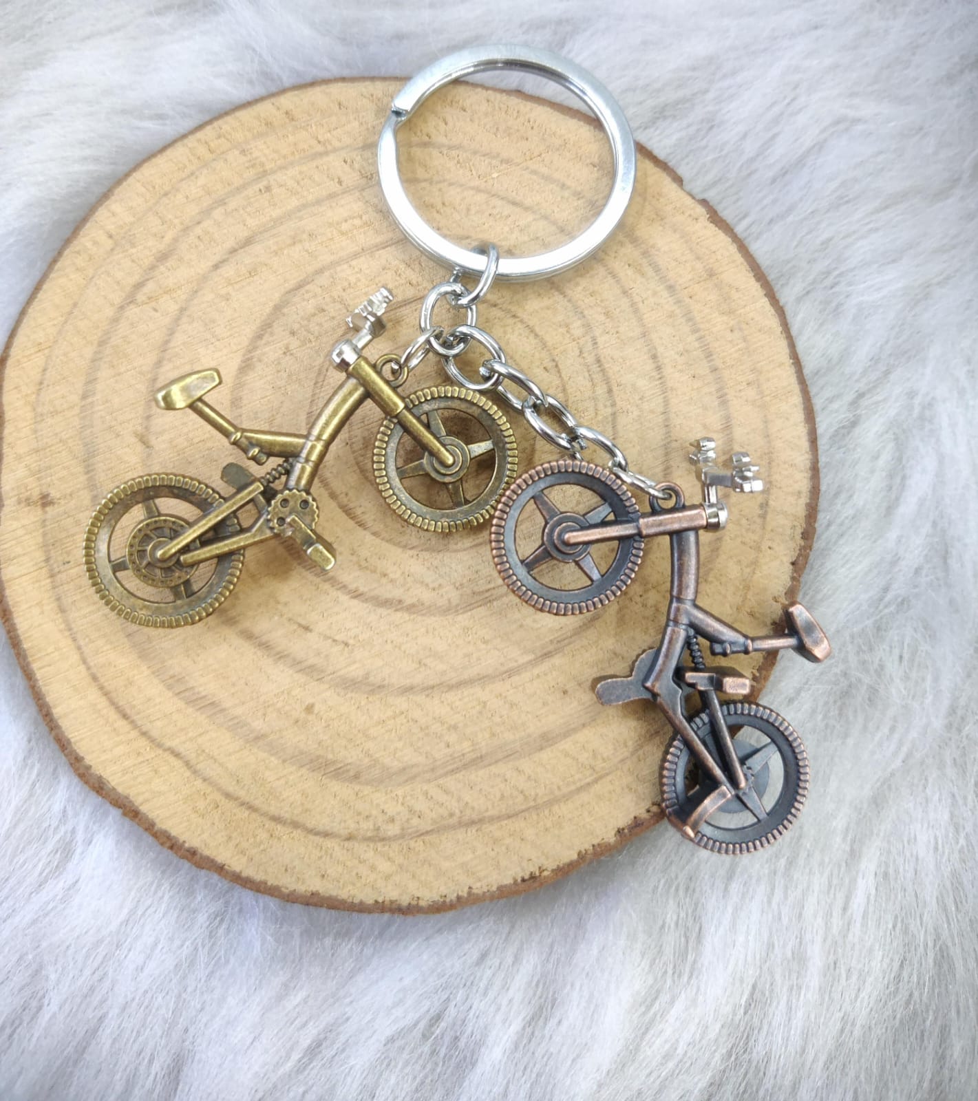 2 -In-1 Bicyle Metal Keychain