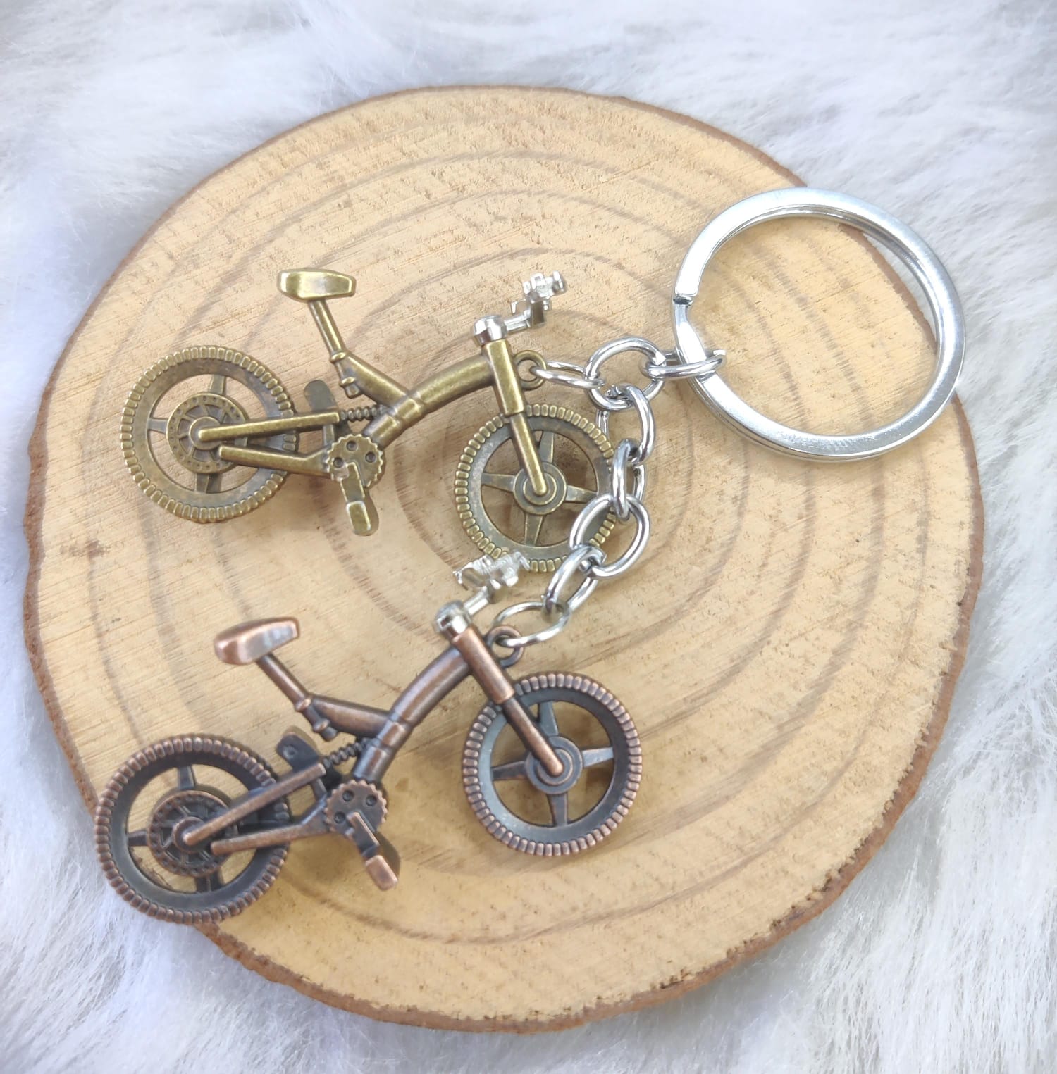 2 -In-1 Bicyle Metal Keychain