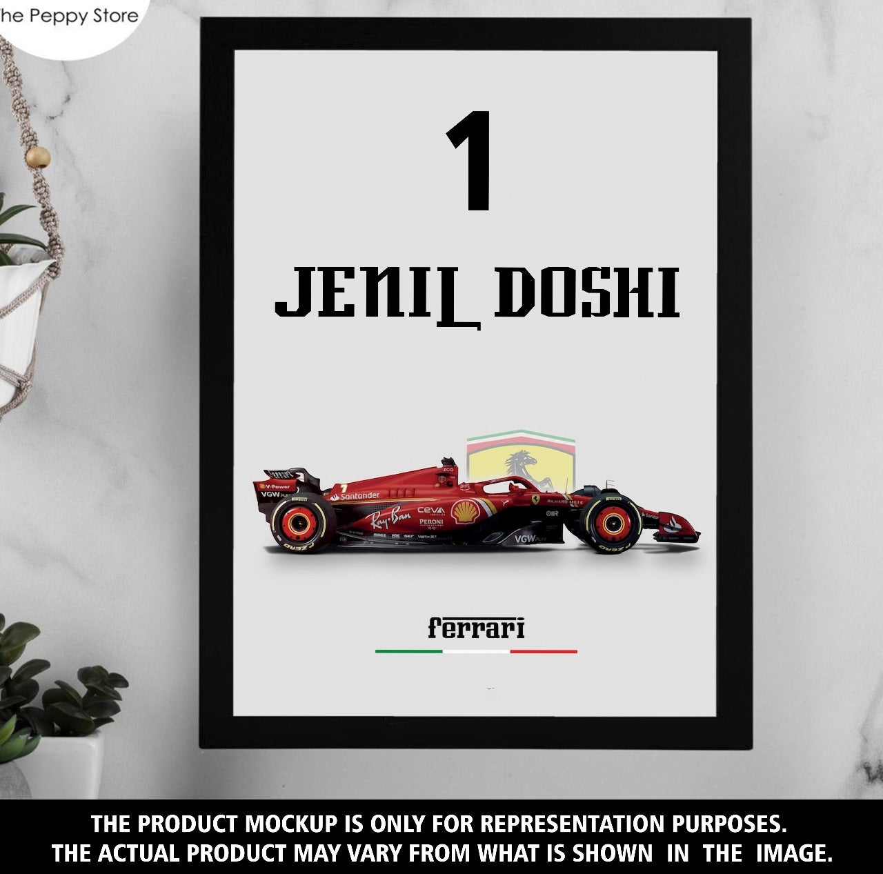 Personalised Ferrari A4 Frame (No Cash On Delivery Allowed On This Product) - Prepaid Orders Only