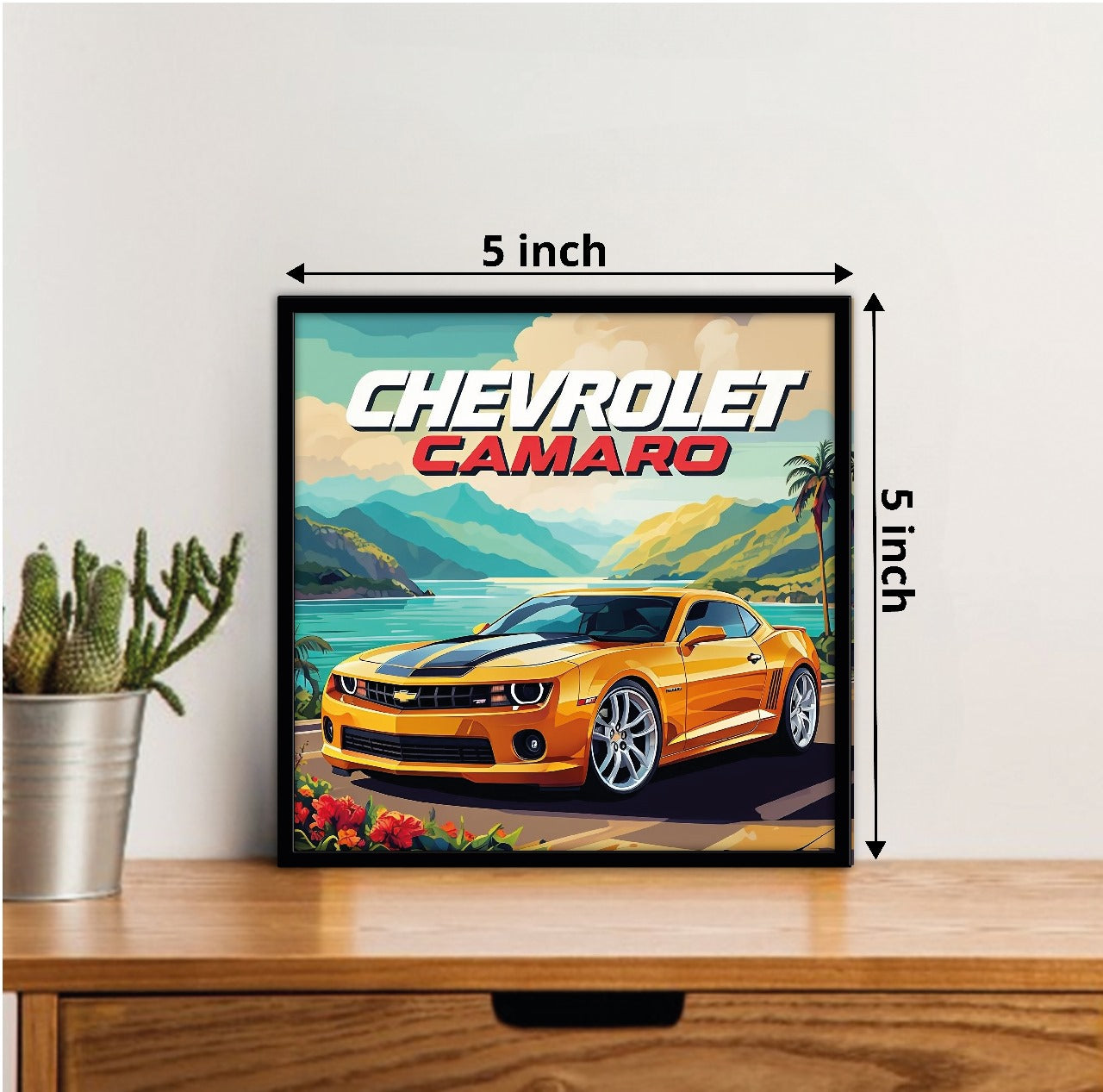 Chevrolet Camaro Car Posters With Frame - 5*5 Inches    (No Cash On Delivery Allowed On This Product) - Prepaid Orders Only