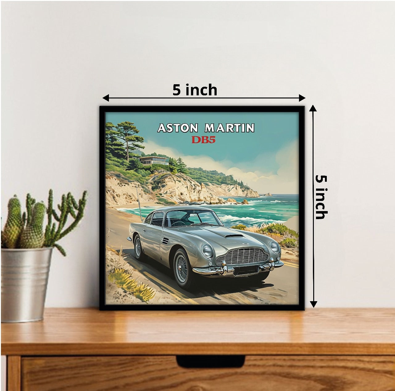 Astom Martin DB5 Car Posters With Frame - 5*5 Inches