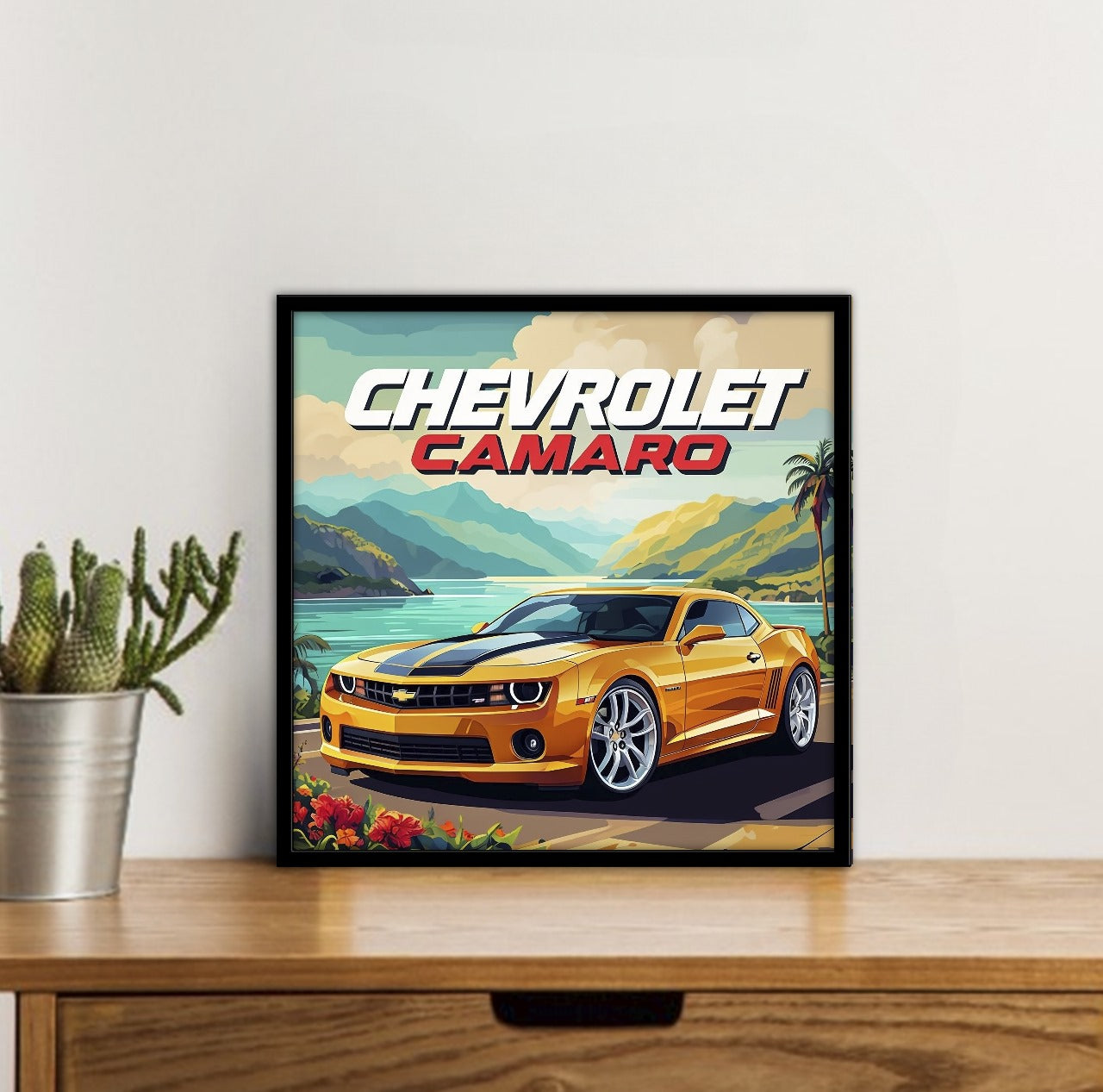 Chevrolet Camaro Car Posters With Frame - 5*5 Inches