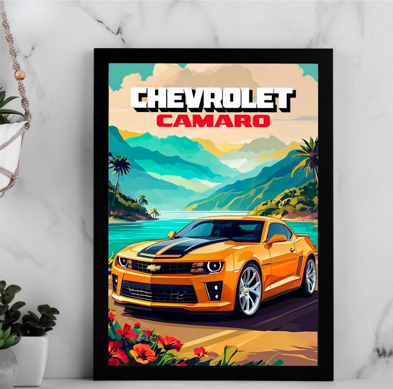 Chevrolet Camaro Car Posters With Frame - Size A4    (No Cash On Delivery Allowed On This Product) - Prepaid Orders Only