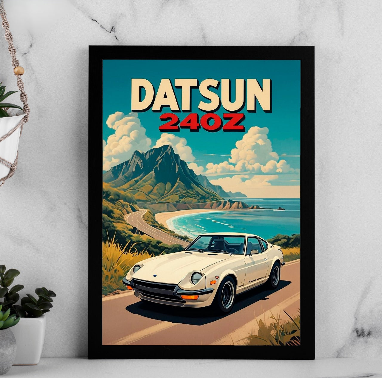 Datsun 240Z Car Posters With Frame - Size A4    (No Cash On Delivery Allowed On This Product) - Prepaid Orders Only