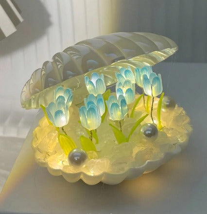 DIY 3D Tulip Led Lamp - Blue - 10 Tulips (No Cash On Delivery Allowed On This Product) - Prepaid Orders Only