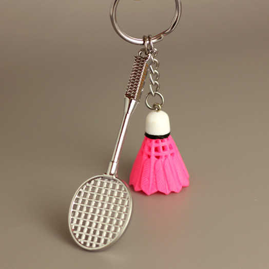 2 -In-1 Badminton Metal Keychain (Select From Drop Down)