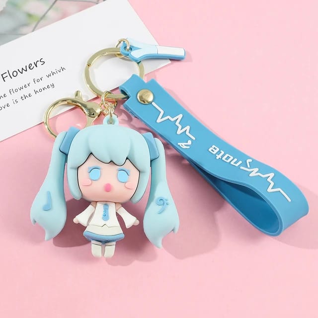 Cute Girl 3D Silicon Keychain With Bagcharm and Strap (Select From Drop Down)