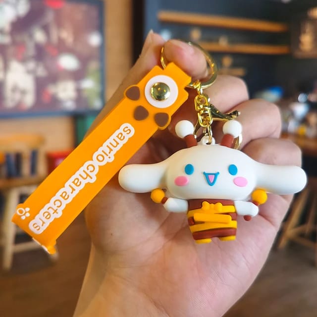 Cute Hello Kitty Cat - Honey Bee Cosplay Version 3D Silicon Keychain with Bagcharm and Strap (Choose From Drop Down)