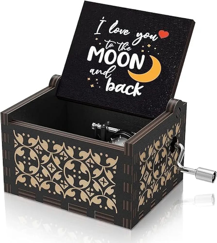 I Love You Till The Moon And Back- You are my Sunshine - Black Music Box