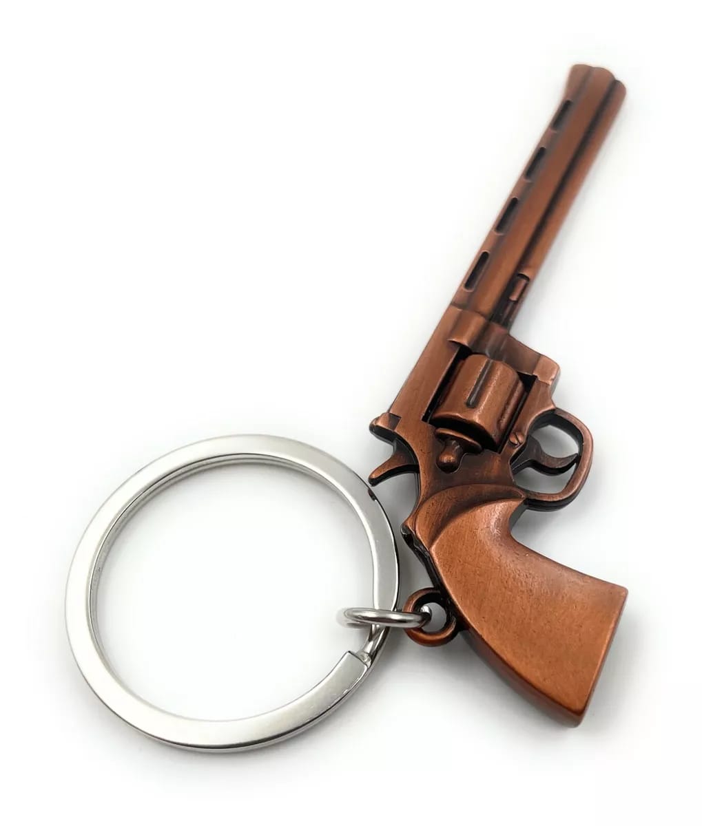 Revolver Pistol Colt Metal Keychain (Select From Drop Down Menu)