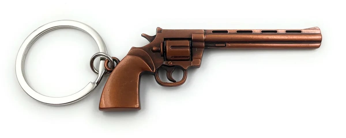 Revolver Pistol Colt Metal Keychain (Select From Drop Down Menu)