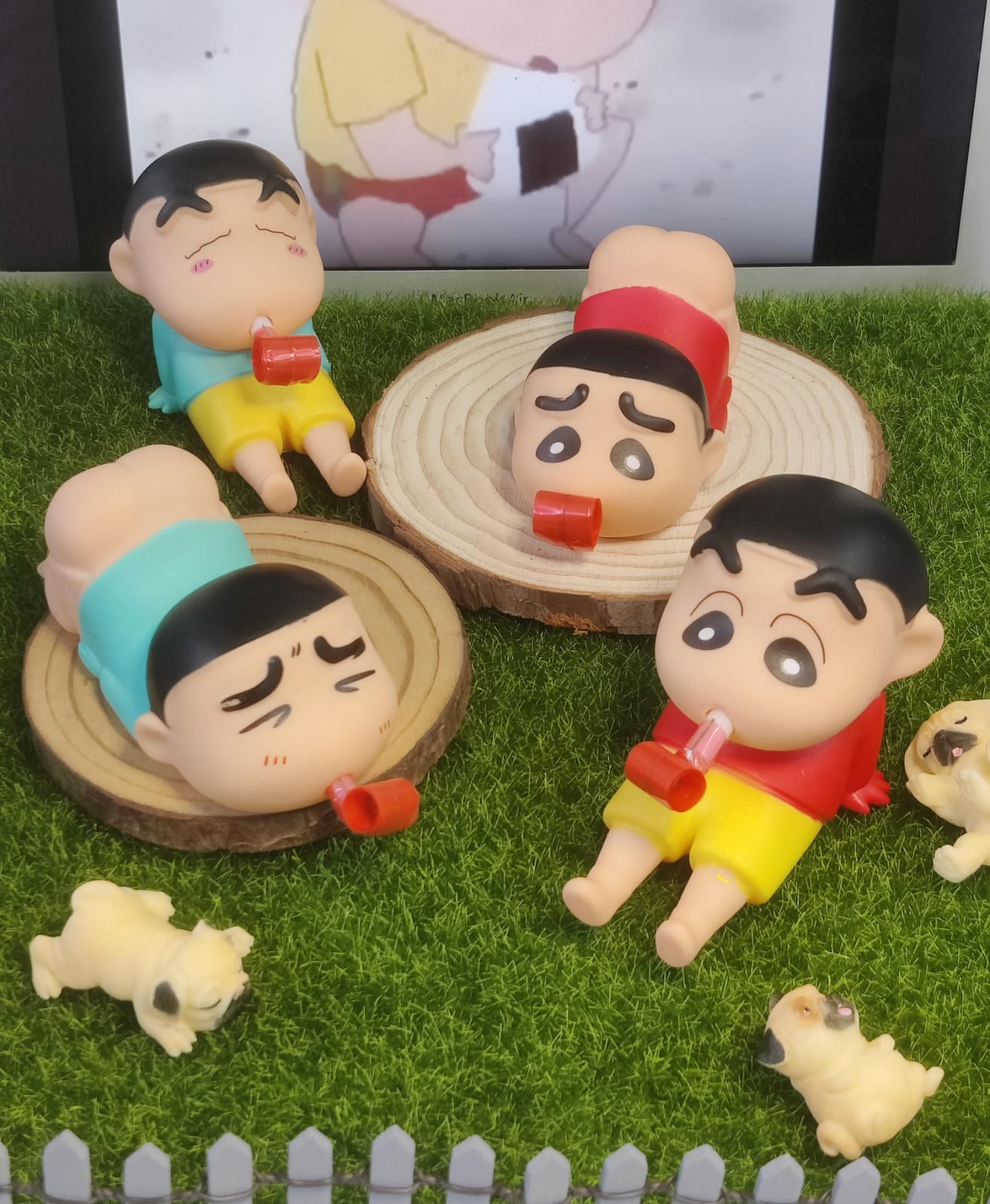 Shinchan Figures With Blowing Toy (Select From Drop Down Menu)