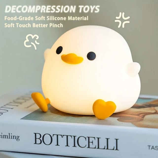 Cute Dodo Duck Colour Changing 3D Touch Silicon Lamp - USB Chargeable