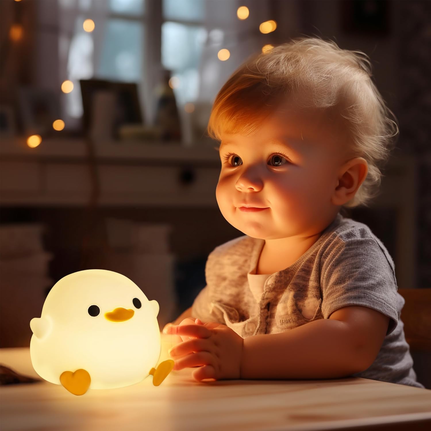 Cute Dodo Duck Colour Changing 3D Touch Silicon Lamp - USB Chargeable