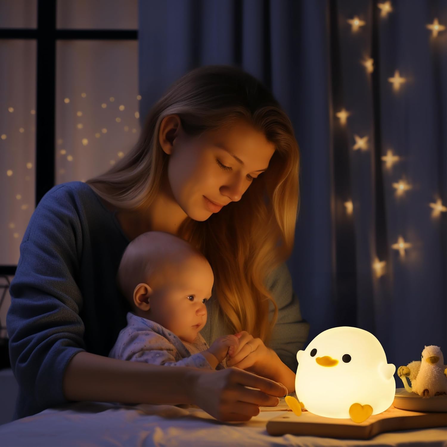 Cute Dodo Duck Colour Changing 3D Touch Silicon Lamp - USB Chargeable