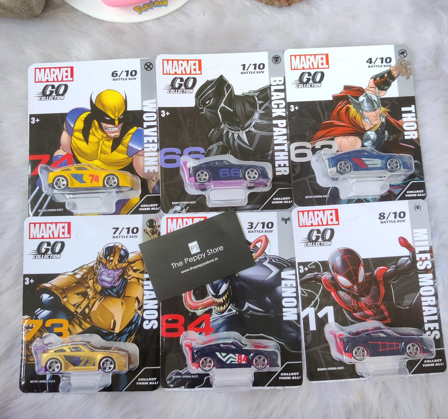 Official Marvel Hasbro Cars. Scale 1:64 Set of 6 Exclusive Go Collection - No Cod Allowed On this Product - Prepaid Orders Only