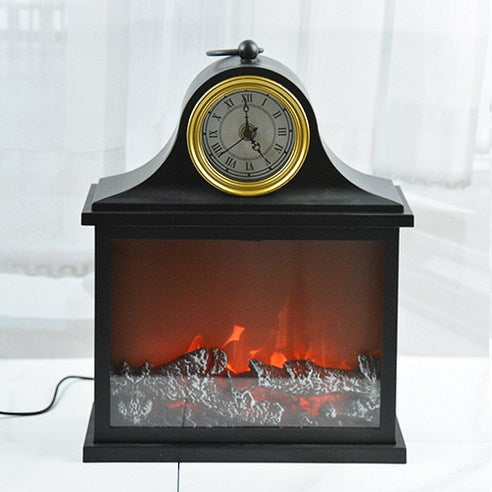 Decorative Led Fireplace With Clock