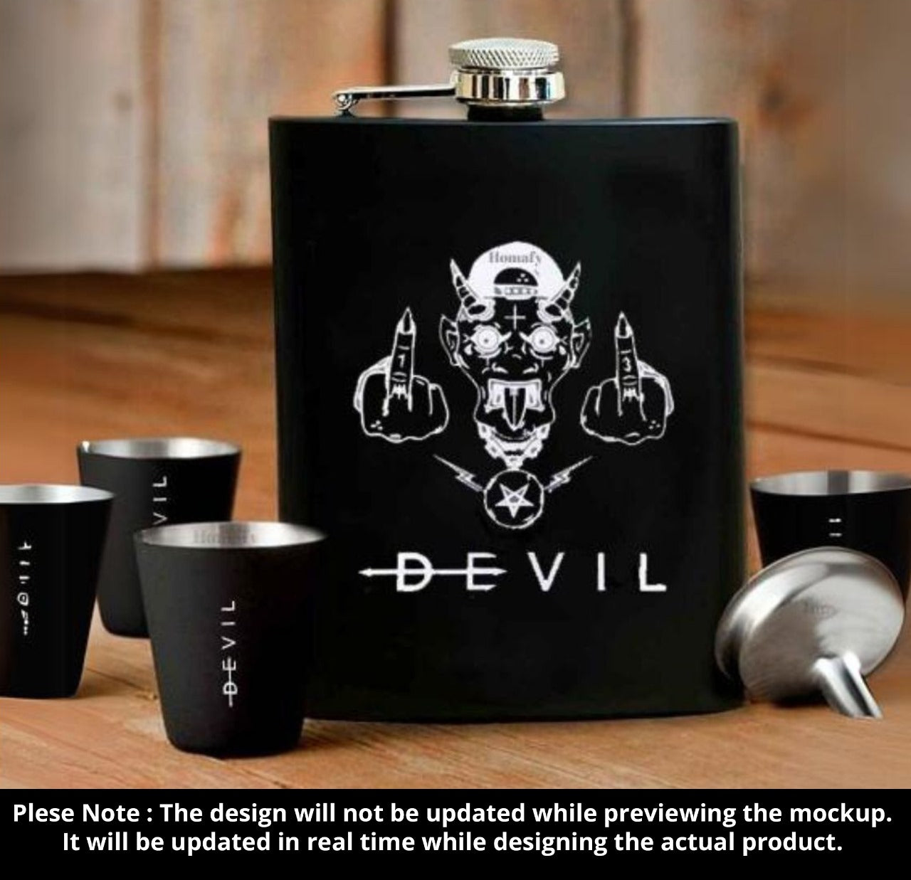 Personalised Hip Flask Set With Shot Glasses - No Cod Allowed On this Product - Prepaid Orders Only