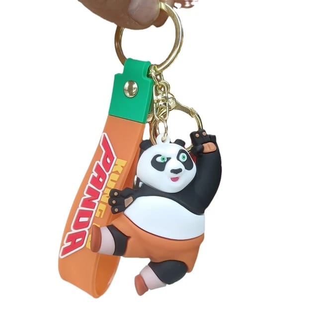 Cute Panda 3D Silicon Keychain With Bagcharm and Strap