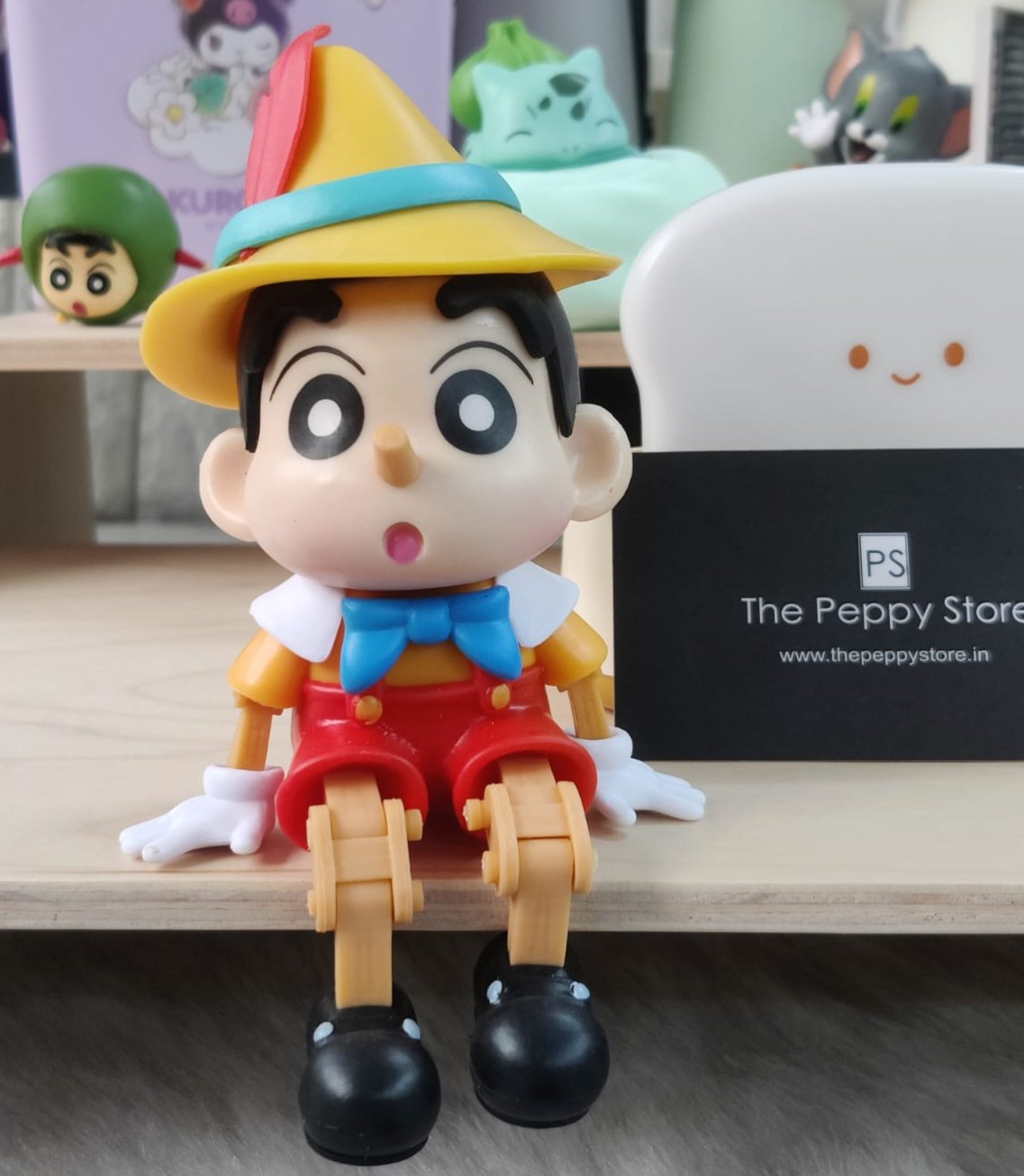 Cute Shinchan x Pinocchio Figurine Movable Legs