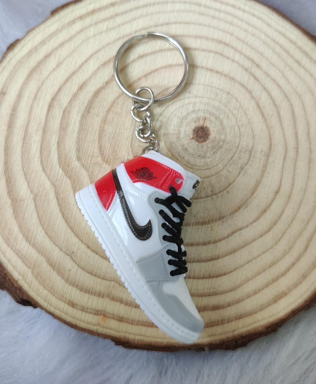 3D Sneaker Keychain - Grey Red