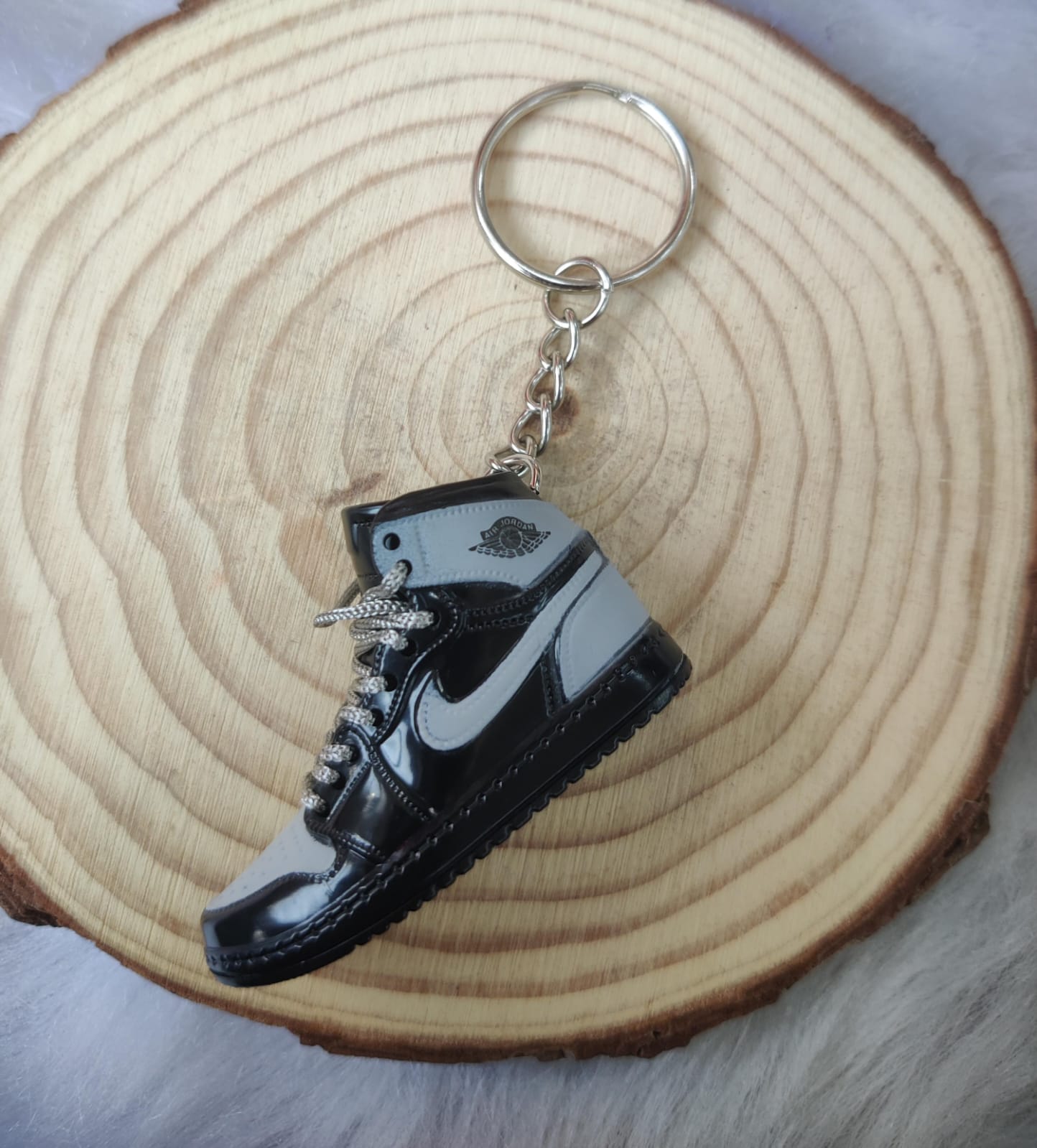 3D Sneaker Keychain - Grey Black