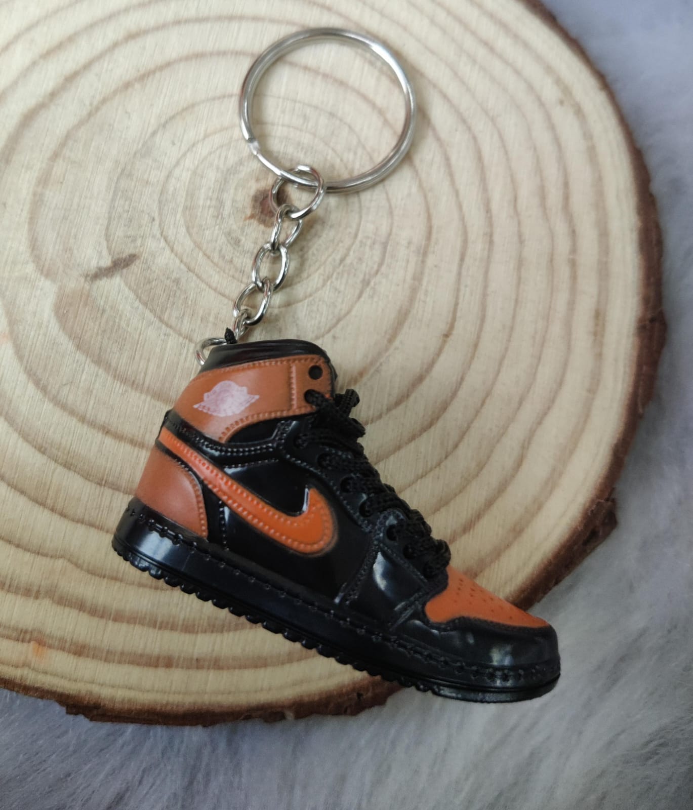 3D Sneaker Keychain - Orange Black